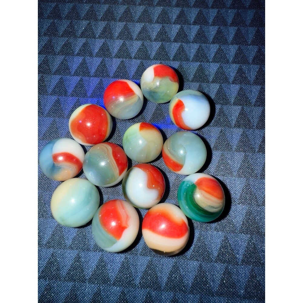 Vintage Alley Akro Agate Peltier Christen Swirl Glass Marble lot Of 13 - Picture 10 of 12